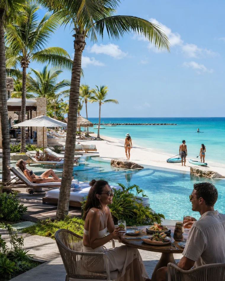 Ilustração resorts em Aruba