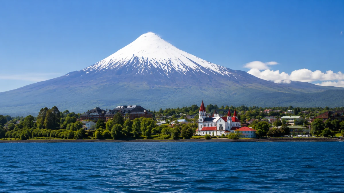 Vulcão Osorno e Lago Llanquihue na Região dos Lagos